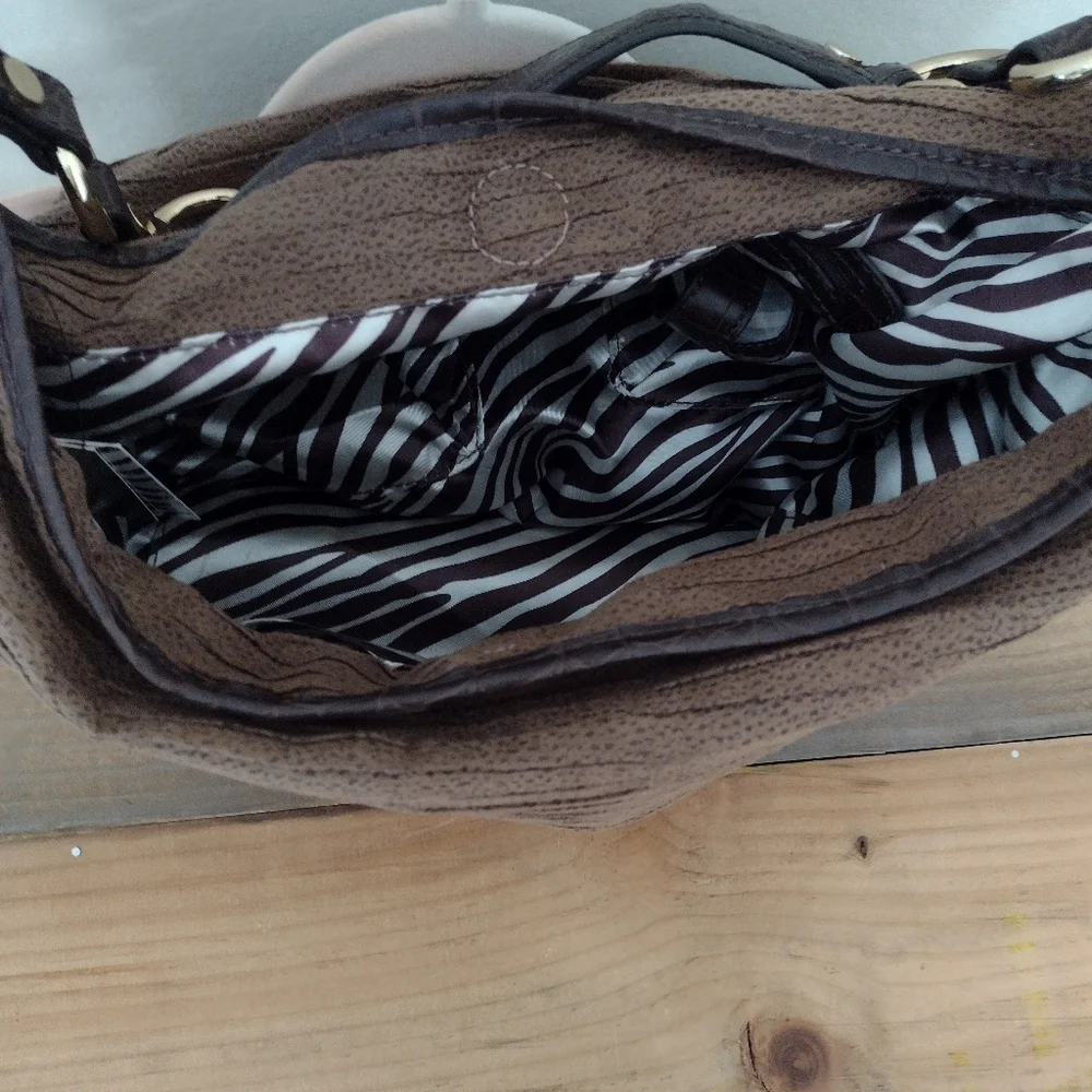 Dana Buchman Brown Hartsdale Hobo Handbag in Tan Saddle NWT